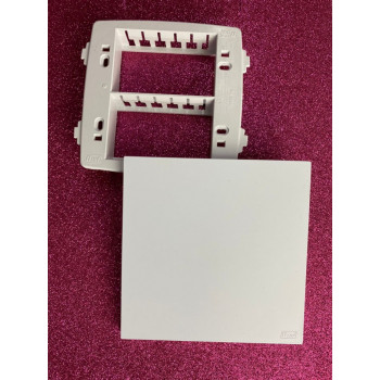 Placa Cega com Suporte 4x4 - RECTA Branco Satin Fosco